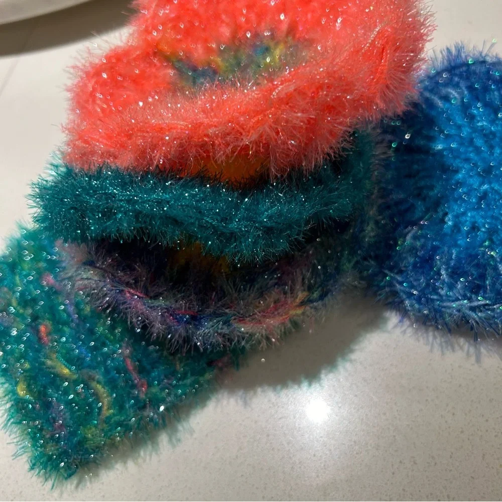 Crochet Sparkly Kitchen Scrub Sponge for Dishes- Set of 2